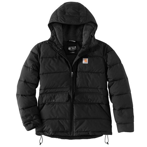 Carhartt Women's Relaxed Fit Midweight Utility Jacket - 2X - Black Blown In Insulation, Womens Utility Jacket, Carhartt Logo, Carhartt Womens, Carhartt Women, Puffer Jacket Women, Light Rain, Work Jackets, Sherpa Lined