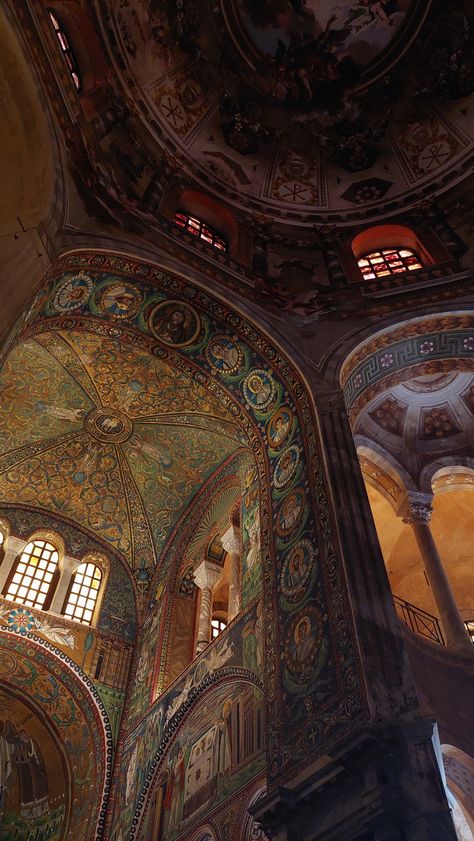 mosaic, italy, art, churce, cathedrala, artwork Ravenna Aesthetic, Ravenna Italy, Sacred Space, Travel Bucket List, Travel Bucket, Architecture Art, Italy, Architecture, Travel