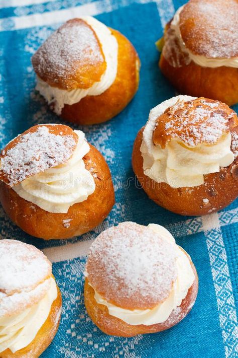 Semla vastlakukkel in Estonia is traditional sweet bun with whipped cream made f #Sponsored , #AFFILIATE, #Ad, #vastlakukkel, #traditional, #whipped, #Estonia Estonian Recipes, Estonia Food, Estonian Food, Scandinavian Blue, Shrove Tuesday, Sweet Buns, Blue Food, Tallinn, Print Designs Inspiration