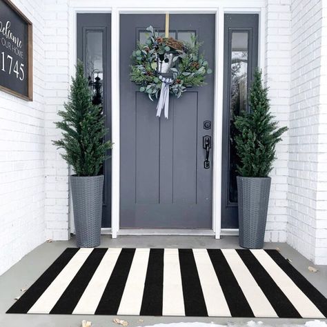 Longshore Tides Rothsville 57" x 34" Indoor Outdoor Door Mat | Wayfair Outdoor Entryway Decor, Porch Fall Decor, Front Door Entryway, Outdoor Entryway, Porch Rug, Door Porch, Front Door Porch, Door Entryway, Farm House Colors