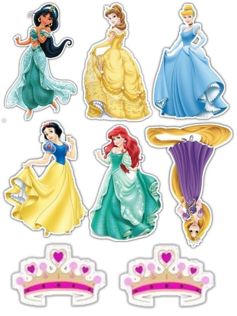 Free Printable Disney Princess Cake Toppers - Peter Brown Bruidstaart AD5 Disney Princess Cupcake Toppers, Printable Disney Princess, Disney Princess Stickers, Kids Birthday Party Activities, Disney Princess Cake Topper, Aladdin Birthday Party, Castle Cake Topper, Baby Boy Cake Topper, Disney Princess Cupcakes