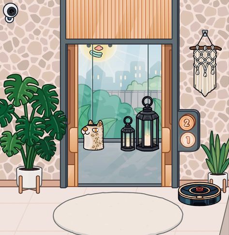 Toca Boca Ideas Modern Mansion, Mansion Elevator, Elevator House, Toca Boca Ideas, Toka Boka, Free House Design, Create Your Own World, Modern Mansion, My House