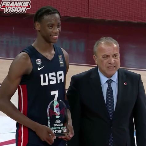 AJ Dybantsa Was Named on the All U17 World Cup Team and won A gold Medal. In 7 games in Turkiye… 14.1 PPG (59% FG, 31% 3PT) 4.1 APG 4 RPG 1.6 SPG He is listed as 6’9 and is ranked #1 in the 2025 HS class (he was c/o 26 but re classed up).. How we feeling about his game? White Nike Socks, World Cup Teams, Basketball Is Life, Nike Socks, White Nike, Gold Medal, World Cup, Basketball, Socks