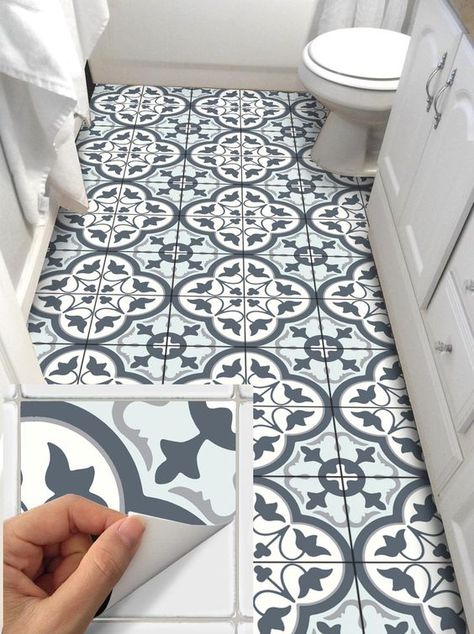 6 Creative and Inexpensive Flooring Ideas to Spruce Up the Home Stencil Tile, Wc Decoration, Bathroom Floor Tile, Tile Stickers Kitchen, Military Housing, Wall Waterproofing, The Family Handyman, Linoleum Flooring, Tile Stickers