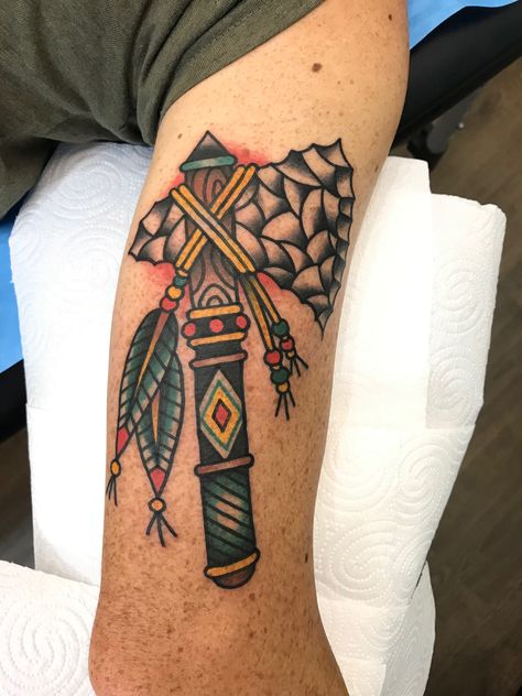 Traditional tomahawk tattoo Traditional Tomahawk Tattoo, Tomahawk Tattoo, Funky Tattoos, Old School Tattoo, Geometric Tattoo, Old School, Tattoos, Skin, Instagram Posts