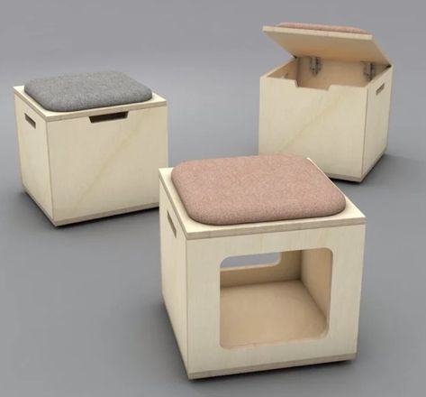 Creative Booths, Bathroom Bench, Breakout Space, Plywood Cabinets, Storage Chair, Cnc Design, Router Woodworking, Simple Furniture, Plywood Furniture