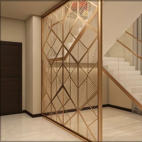 Metal Partition, درج السلم, Room Partition Wall, Partition Ideas, Wall Partition Design, Pooja Room Design, Living Room Partition, Living Room Partition Design, Room Partition Designs