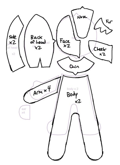 I drafted a modified version of this plush pattern for making an anthro character, as well as an elongated body (personal preference). Figured I'd put it up to share! You can substitute the anthro ... Character Plush Pattern, Human Plush Pattern Free, Doll Body Sewing Pattern, Plushie Body Pattern, Human Doll Pattern, Human Plush Doll Pattern, Plush Body Pattern, Anthro Plush Pattern, Human Plush Pattern