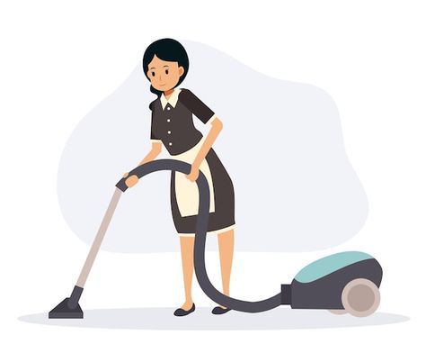 Maid is cleaning the floor by vaccum fla... | Premium Vector #Freepik #vector #house-maid #maid #cleaning-staff #housekeeping Housekeeping Uniform Cleaning Maids, Maid Cartoon Cleaning, Miss Inconspicuous Maid Cleaning, Maid Cleaning, House Maid, Vector House, Cleaning Maid, Vector Cartoon, Psd Icon