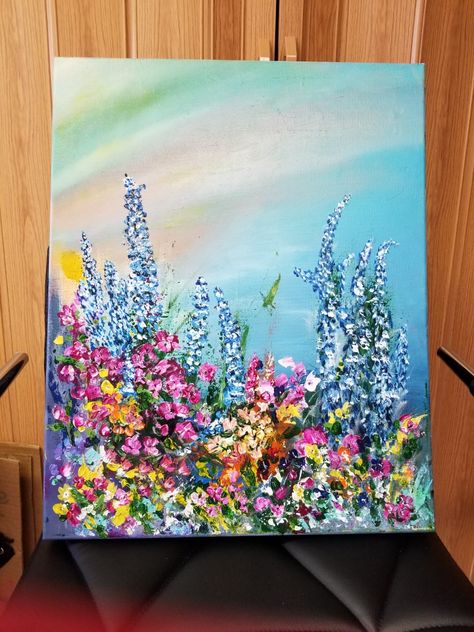 Wild Flowers by DawnRae in acrylics 5/12/2020 Paintings For Beginners, Paintings Flowers, Easy Paintings For Beginners, Flowers Meadow, Wild Flower Meadow, Wine And Canvas, Acrylic Painting Flowers, Wild Flower, Acrylic Paintings