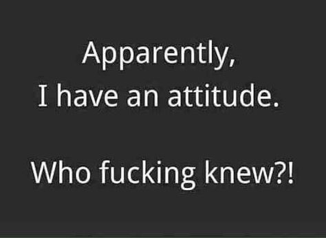 Apparently I Have An Attitude, Twisted Humor, Favorite Words, E Card, Sarcastic Quotes, Attitude Quotes, Bones Funny, The Words, I Laughed