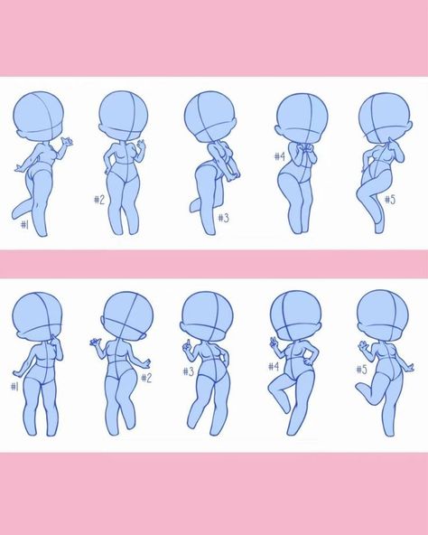 Poses Manga, Chibi Body, Chibi Sketch, 강아지 그림, Body Reference Drawing, 캐릭터 드로잉, Chibi Drawings, Poses References, Figure Drawing Reference