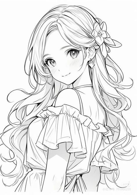 Princess Drawing, Handwriting Template, Smile Drawing, Manga Coloring Book, Anime Lineart, Easy Love Drawings, Russian Painting, Girly Drawings, 캐릭터 드로잉