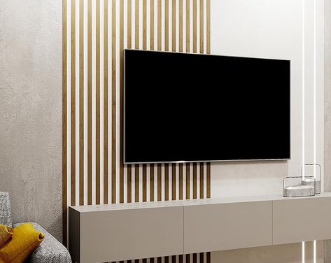 Wall Slats, Wooden Wall Design, Wood Slat Wall, Wooden Wall Panels, Oak Panels, Decorative Wall Panels, Tv Wall Design, Wood Panel Walls, Wooden Slats