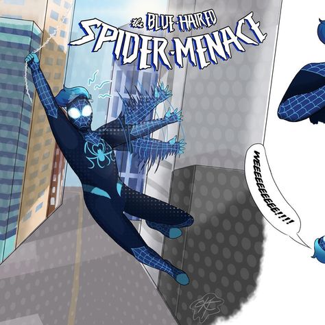 Ky Fabre on Instagram: “Finally finished up a character sheet of sorts for my #spidersona, The Blue-Haired Spider-Menace! I tried to play around with using…” Spidersona Character Sheet, Spidersona Blue, All Superheroes, Character Sheet, A Character, Spider Verse, Blue Hair, I Tried, Sonic