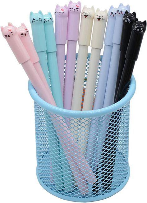 Cat Pen, Cute Stationary School Supplies, Cute School Stationary, Stationary Items, Kawaii School Supplies, Flower Pens, Kawaii Pens, Gel Ink Pens, Stationary School