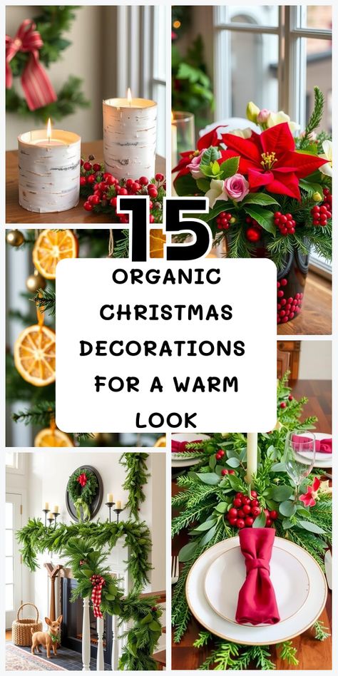 Looking for organic holiday decor? These 15 ideas bring the beauty of nature into your Christmas space with style. Christmas Decor With Live Plants, Natural Decor Ideas, Natural Christmas Decor Ideas, Eco Christmas Decorations, Natural Christmas Decorations, Sustainable Christmas Decorations, Green Holiday Decor, Natural Holiday Decor, Eco Christmas