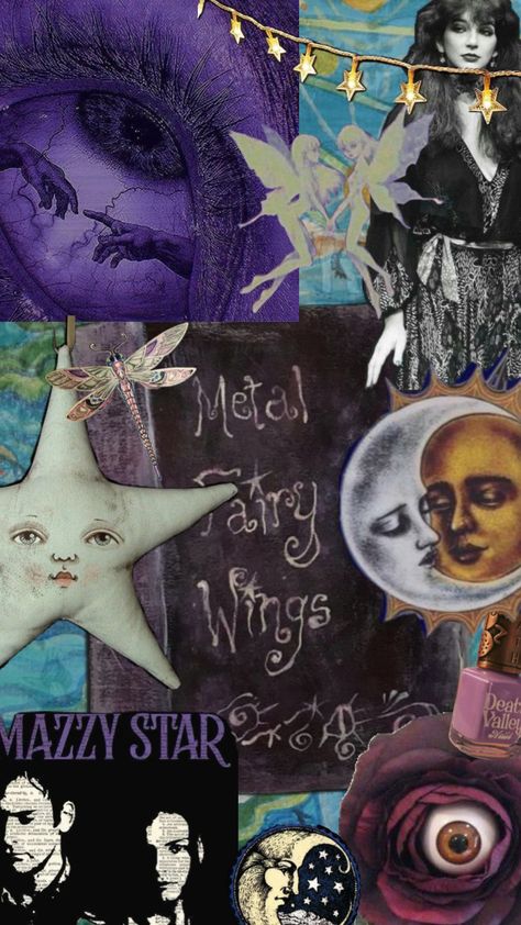 #art #whimsical #whimsigoth #whimsigothaesthetic #katebush #mazzystar Metal Wings, Evil Witch, Image Collage, Art Whimsical, Mazzy Star, Star Nails, Aesthetic Collage, Aesthetic Iphone Wallpaper, Background Images