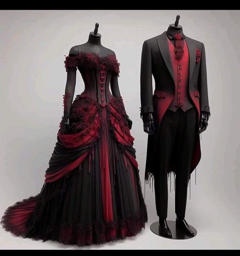 Vampire Aesthetic Wedding Dress, Vampire Wedding Tuxedo, Red And Black Mermaid Wedding Dress, Vampire Inspired Wedding Dress, Gothic Red And Black Wedding Dress, Halloween Wedding Tuxedo, Black White And Red Wedding Dress, Gothic Red Wedding Dress, Vampire Wedding Suit