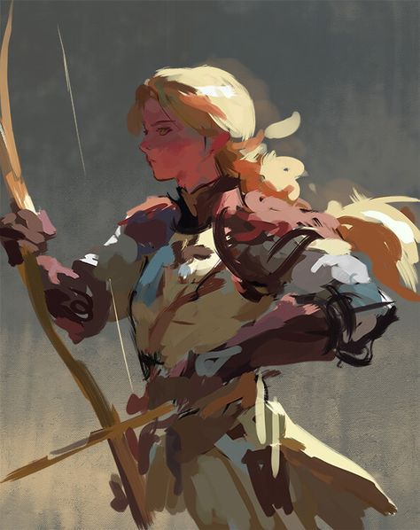 Archer Sketch, Bow And Arrow, Digital Painting Tutorials, Art Studies, Art Block, Art Reference Photos, Painting Style, Art Reference Poses, 그림 그리기