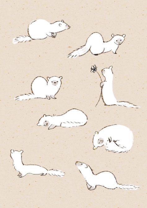 Animal Doodles, Drawing Style, Arte Sketchbook, Arte Animal, 영감을 주는 캐릭터, Cute Animal Drawings, Drawing Base, Creature Design, Cute Doodles