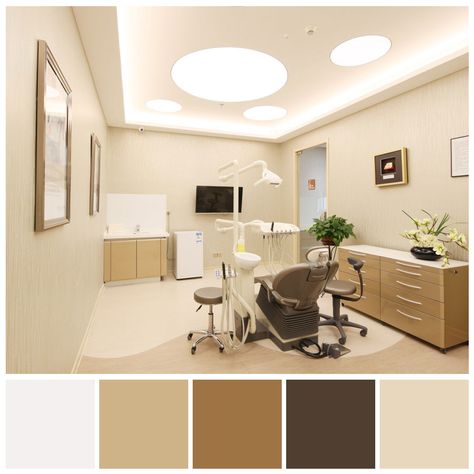 Cozy Dental Clinic, Dental Clinic Color Palette, Dental Office Color Schemes, Dental Color Palette, Dental Clinic Interior, Dentist Office Design Interiors, Medical Clinic Design, Hospital Design Architecture, Dentist Clinic