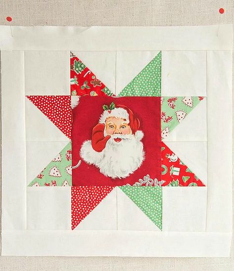 Dress Up an Oversized Sawtooth Star with a Special Center - Quilting Digest Sawtooth Star Quilt Block, Sawtooth Star Quilt, Quilt Block Of The Month, Sawtooth Star, Christmas Quilt Blocks, Christmas Blocks, Make A Quilt, Christmas Quilt Patterns, Quilt Block Patterns Free