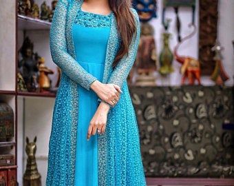 Indian gowns | Etsy PL Gowns Dresses Indian Party Wear, Bhavana Actress, Designer Anarkali Dresses, Gown Party Wear, Designer Kurti Patterns, Long Gown Dress, Long Dress Design, Salwar Kamiz, Indian Gowns Dresses