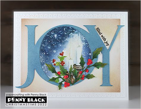 Black Christmas Cards, Decorative Paper Crafts, Joy Christmas Card, Penny Black Cards, Penny Black Stamps, Joy Cards, Card Making Crafts, Religious Christmas, Christmas Cards To Make