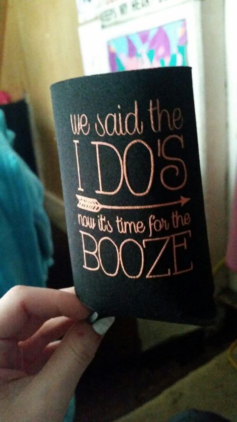 Koozie Ideas Vinyl Wedding, Wedding Koozies Sayings, Wedding Favor Koozie Ideas, Can Koozie Ideas Wedding Favors, Coozie Sayings For Weddings, Wedding Koozie Ideas, Wedding Can Coozie, Wedding Beer Coozies, Wedding Beer Coozie