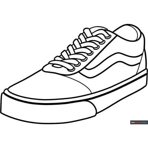 Free Vans Coloring Page for Kids Vans For Kids, Van Drawing, Easy Drawing Guides, Shoe Template, Drawing Guides, Van Color, Kids Print, Coloring Pages For Boys, Printable Coloring Sheets