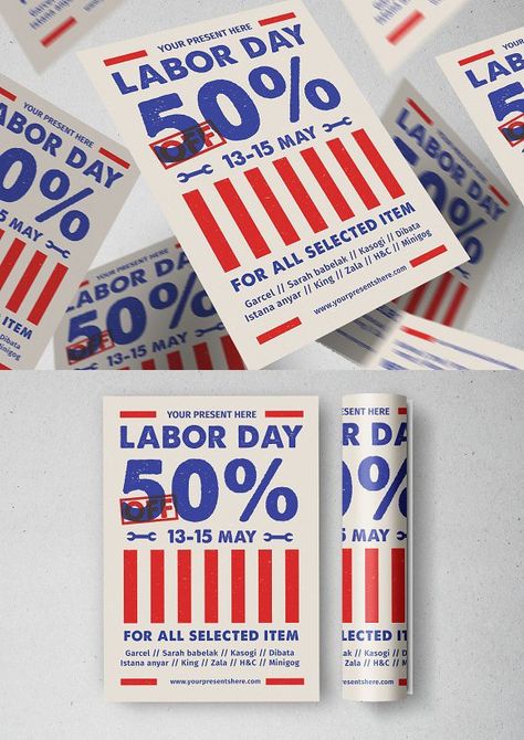 Labor Day Sale Flyer Labor Day Sale Graphics, Labor Day Sale Design, Labor Day Design, Work Graphic, Promotion Flyer, Promo Flyer, Email Inspiration, Ads Banner, Holiday Graphics