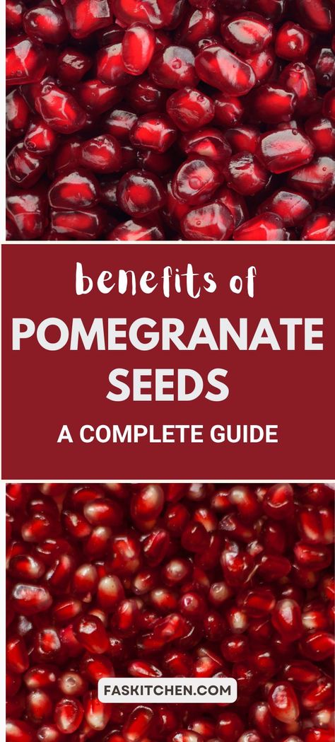 A Pinterest pin showing juicy pomegranate seeds with text about their nutrition, benefits, and tips for using, buying, and storing them. Ideal for those wanting to add a superfood to their meals. #PomegranateSeeds #HealthyLiving #Superfood Benefits Of Eating Pomegranate, What To Eat With Pomegranate Seeds, Pomegranate Nutrition Facts, How To Open A Pomegranate Simple, How To Seed Pomegranate, Pomegranate Seed Recipes, Pomegranate Seeds Benefits, Recipes Using Pomegranate Seeds, What To Do With Pomegranate Seeds