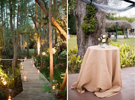 Love on the Bayou | Best Wedding Blog - Wedding Fashion & Inspiration | Grey Likes Weddings Swamp Wedding Theme, Candle Walkway, Bayou Decor, Swamp Wedding, Bayou Party, Wedding Decorations Candles, Bayou Wedding, Swamp Party, Tiana Wedding