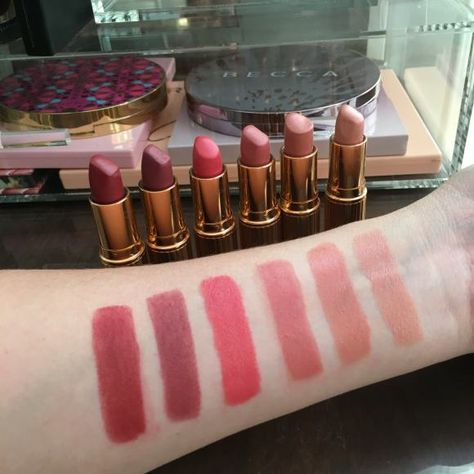 Charlotte Tilbury lipstick swatches Charlotte Tilbury Lipstick Swatches, Charlotte Tilbury Lipstick Swatch, Charlotte Tilbury Bond Girl, Olive Skin Lipstick, Lip Pencil Colors, Charlotte Tilbury Lipstick, Lipstick For Dark Skin, Girls Lipstick, Lipstick For Fair Skin