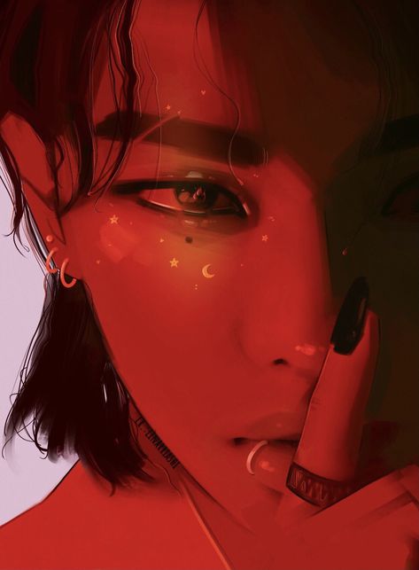 Red Lights Hyunjin, Hyunjin Fanart, Asian Wallpaper, Red Lights, Skz Hyunjin, Lit Wallpaper, Red Art, Stray Kids Seungmin, Phone Icon