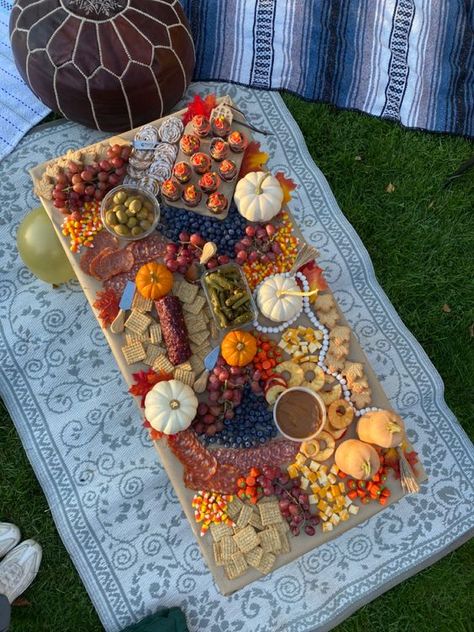 17 Best Dessert Charcuterie Board Ideas To Try This Fall Fall Twin Birthday Party, Fall Surprise Birthday Party, Autumn Tea Party Ideas, Fall Sweet 16 Birthday Party Ideas, Autumn Snack Board, Fall Themed Brunch Ideas, Kjp Halloween, Fall Birthday Party Ideas Aesthetic, Aesthetic Fall Birthday Party