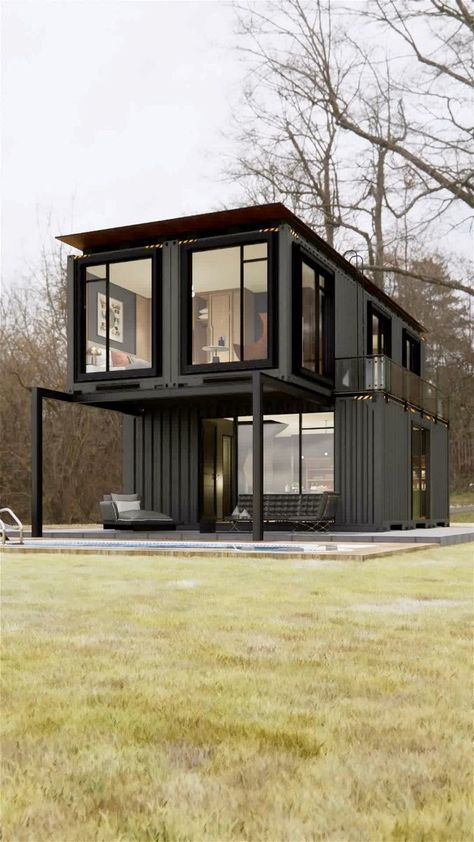 Container Van House, Bea Miller, Shipping Container Home Designs, Shipping Container House Plans, Container Houses, Building A Container Home, Container House Plans, Casa Container, Shipping Container House