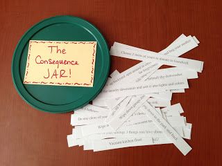 Intentionally Katie: The Consequence Jar Consequence Jar, Teacher Diy, Brothers Room, 3 Angels, Say Something Nice, Jar Ideas, Parenting Help, Talking Back, Family Rules