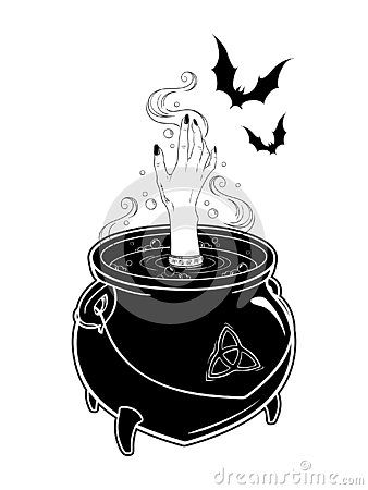 Witch Cauldron Drawing, Cauldron Drawing, Bat Vector, Witch Hands, Spooky Art, Alchemy Symbols, Witches Cauldron, Witch Aesthetic, Witchy Vibes