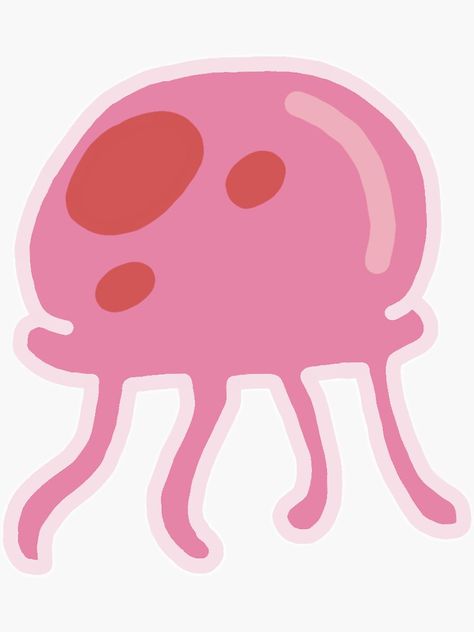 Jellyfish From Spongebob, Spongebob Jellyfish, Spongebob Birthday Party Decorations, Jellyfish Sticker, Bob Sponge, Spongebob Birthday Party, Pink Jellyfish, Spongebob Party, Spongebob Birthday