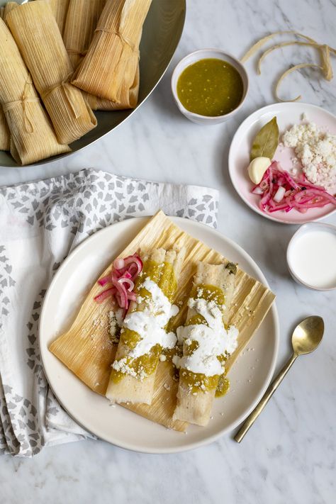 {Tamales De Rajas Con Queso} Poblano Chile Rajas Tamales With Oaxacan Cheese Recipe Oaxacan Wedding, Tamale Recipes, Tamale Party, Quince Food, Vegetarian Tamales, Vegetarian Chile, Traditional Tamales, Tamales Recipe, Chile Poblano