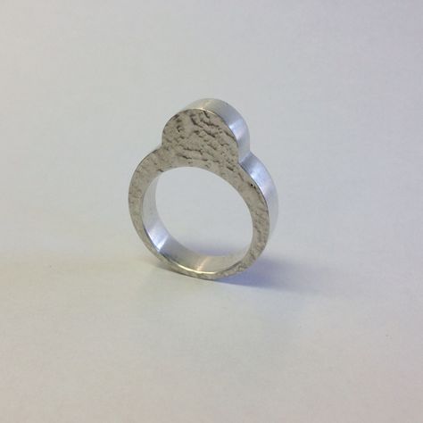 Textured silver hollow form ring Hollow Form Ring, Hollow Form Jewelry, Hollow Ring Design, Wax Carved Ring, Avant Garde Jewelry, Hollow Ring, Hollow Form, How To Make Rings, Wire Wrapped Rings