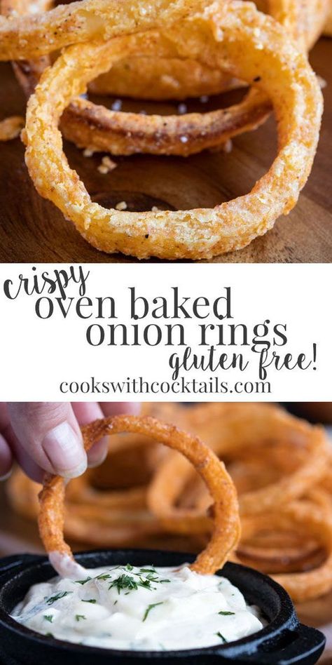 Gluten Free Work Lunches, Simple Gluten Free Meals, Gluten Free Snack Ideas, Oven Baked Onion Rings, Gluten Free Onion Rings, Gluten Free Dinner Ideas, Ella Vegan, Baked Onion Rings, Homemade Onion Rings