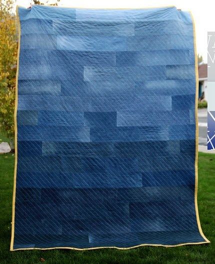 Tutorial: Ombre denim quilt – Quilting Återvinna Jeans, Denim Quilt Patterns, Ombre Denim, Denim Quilts, Blue Jean Quilts, Jean Quilt, Blue Quilt, Boy Jeans, Denim Quilt