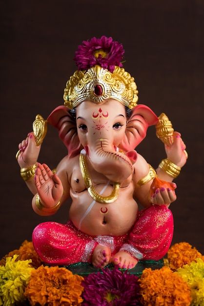 Anime White Hair Boy, Clay Ganesha, Photos Of Ganesha, Ganpati Bappa Photo, Grateful For Everything, Ganesha Idol, Shri Ganesh Images, Happy Ganesh Chaturthi Images, Qhd Wallpaper