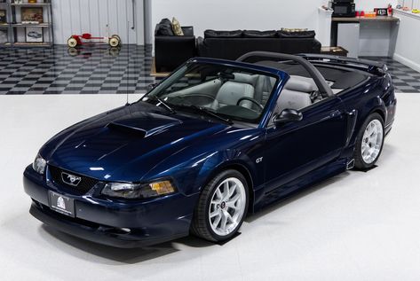 The Mustang has long been a canvas for high-performance enhancements and styling updates, and this 2002 Ford Mustang GT convertible with 16,875 original miles — in relatively rare True Blue —... 2002 Ford Mustang Gt, Ford Mustang Gt Convertible, 2002 Ford Mustang, Mustang Gt Convertible, Roadster Car, Ford Mustang Car, Pimped Out Cars, Car Tattoos, Car Cleaning Hacks