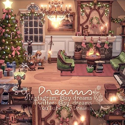 Sy Dreams 🦋 on Instagram: "“Oh, it's a jolly holiday with you.” • A cozy Christmas living room, ready for santa on Christmas Eve. Peaceful preset by @ellesereinart who also inspired this build! 🤍✨ ╔═.✾. ═══════╗ Check out my partner 𓆩♡𓆪 @raetoearth ╚═══════.✾. ═╝ ︵‿︵‿︵‿୨♡୧‿︵‿︵‿︵ Interested in partnering? ⚠️ Message me! ⚠️ • • @disneydreamlightvalley #dreamlightvalley #disneydreamlightvalley #disney #ddlv #ddlvcommunity #disneyfan #dreamlightvalleyselfie #ddlvinspo #ellespresets #disneyfand Dreamland Ideas, Cozy Christmas Living Room, Valley Game, Valley Village, Jolly Holiday, Christmas Living Rooms, Christmas Room, Cozy Christmas, Disney Dream