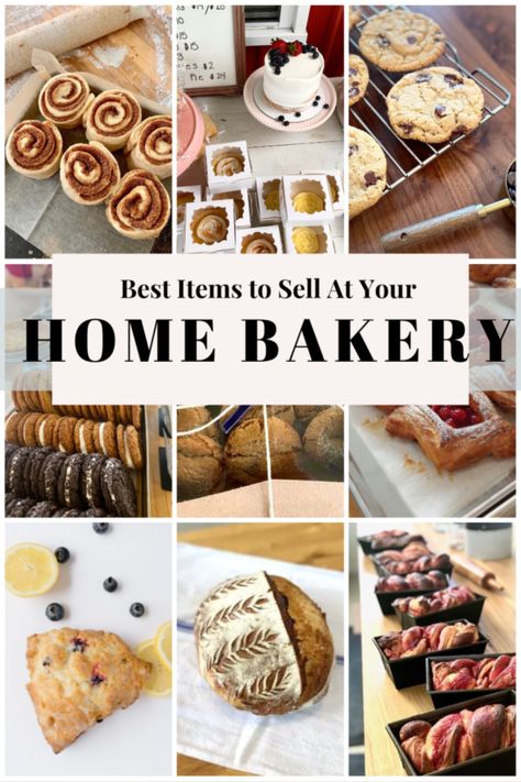 I have compiled a list of items that can be made under most cottage food laws, have good profit margins, and have done well at my micro bakery, the Flour Barn.  What to sell at a Farmers Market. What to sell at farmers market ideas. What to sell at a farm stand. Home bakery what to sell. Home Bakery Business. Home bakery ideas. How to make money at home. How to make money baking. Micro Bakery. Home bakery business plan. Cottage Food Laws, Shelf Stable Bakery Items, Bread Selling Ideas, Bread Making Business, Top Bakery Items, Baked Items To Sell, Bakery Best Sellers, Baking Side Hustle, Best Selling Bakery Items