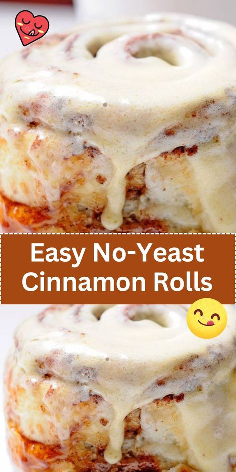 A simpler version of cinnamon rolls that doesn't require yeast, making them quicker to prepare. They're filled with a sweet cinnamon mixture and topped with a glaze or icing. Easy No Yeast Cinnamon Rolls Recipe, Yeast Cinnamon Rolls Homemade Easy, Cinnamon Rolls Homemade Fast Rising Yeast, Easy Cinnamon Rolls Quick No Yeast, Easy Homemade Cinnamon Rolls Quick, Easiest Cinnamon Rolls Ever, Homemade Cinnamon Rolls Without Yeast, Cinnamon Buns No Yeast, Homemade Cinnamon Rolls No Yeast